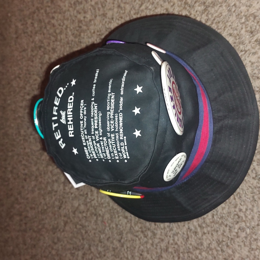 RETIRED but REHIRED Men's Novelty Hat with Buttons